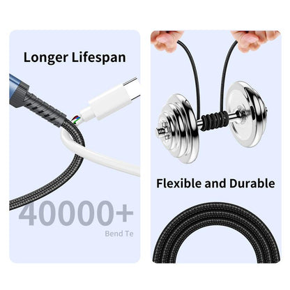 15FT Right Angle USB C Cable, 60W Extra Long USB C Charging Cord Nylon Braided USB C Charger Cable for Iphone 16/15 Pro Max, Ipad/Macbook, Galaxy S20, Pixel, Switch, Camera