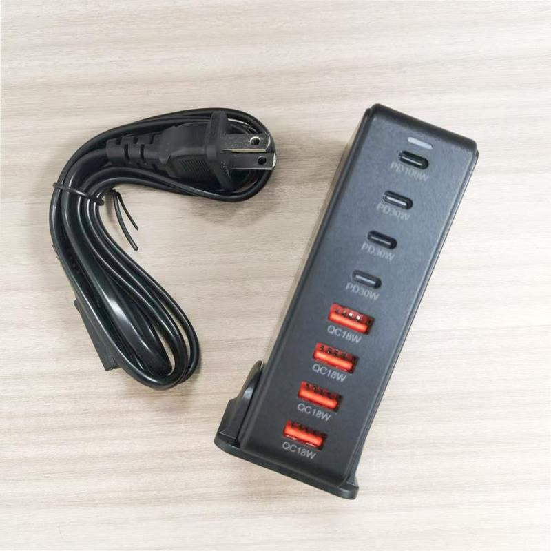 240W USB C Desktop Charging Station, 8 Ports PD 3.0 USB C Fast Charger Block for Cellphone Smartphone, Fast Charger Power Adapter for Macbook Pro/Air, DELL, Steam Deck, Iphone, Electronic Mobile Phone Accessories