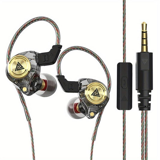 QKZ-AK3/AK6 Portable Wired In-Ear Earphone, Wired Headphones with Mic, Hifi Subwoofer Noise Cancelling Wired Earphones for Game Sports, 3D Stereo Sound Headphones for Gym & Sports & Game, Headphones 8D Audio, Electronic Audio Earbud