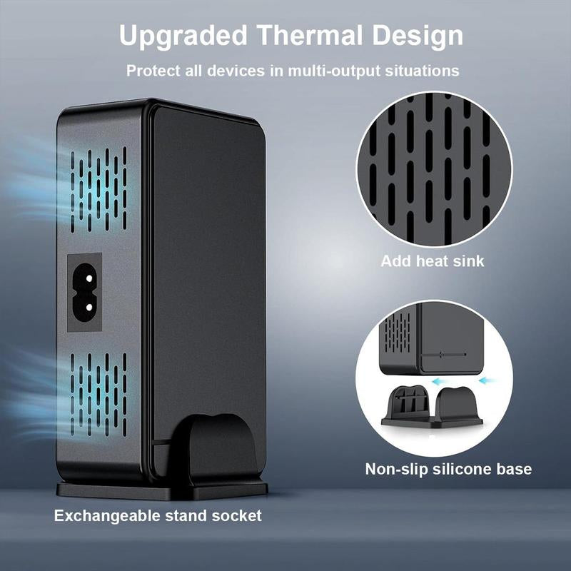 240W USB C Desktop Charging Station, 8 Ports PD 3.0 USB C Fast Charger Block for Cellphone Smartphone, Fast Charger Power Adapter for Macbook Pro/Air, DELL, Steam Deck, Iphone, Electronic Mobile Phone Accessories