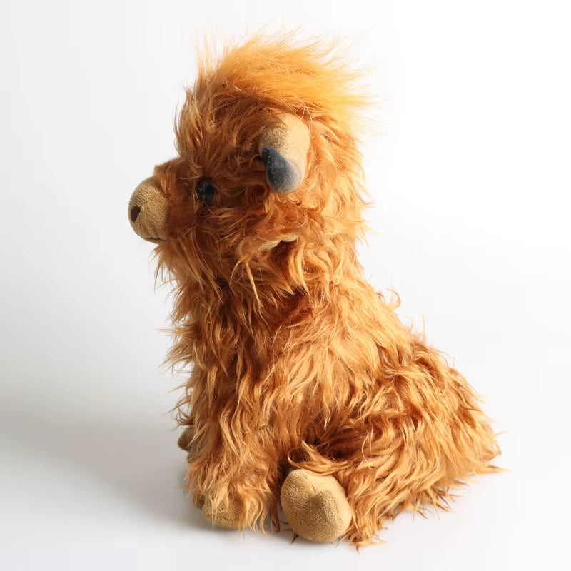 Simulation Highland Cow Animal Plush Doll Soft Stuffed Highland Cow Cattlle Plush Toy Plushie Gift for Kids Boys Girls